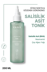 Vang Yağlı Sivilce Leke Siyah Nokta Karşıtı Karma Cilt Ciltler İçin Tonik (Salisilik Asit) 200 ml