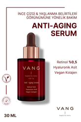Vang %0,5 Retinol Gece Serumu, Yaşlanma & Kırışıklık Karşıtı, İnce Çizgi Görünümü Karşıtı, Vegan Kolajen, 30 ml