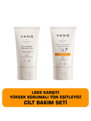CİLT BAKIM SETİ Cilt Beyazlatıcı Leke Karşıtı Krem + Leke Karşıtı Güneş Kremi