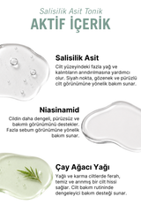 Vang Yağlı Sivilce Leke Siyah Nokta Karşıtı Karma Cilt Ciltler İçin Tonik (Salisilik Asit) 200 ml