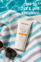 Vang Pembe Renkli Yüz Güneş Kremi, SPF 50+, Leke Karşıtı & Ton Eşitleyici, Yeni Nesil Filtreli, Yüksek Koruma, Tüm Cilt Tipleri, 50 ml