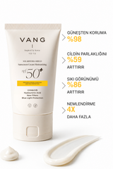 Vang Nemlendirici Etkili Yüz Güneş Kremi SPF 50+, UVA/UVB Yüksek Koruma, Mavi Işık Koruma, Tüm Cilt Tipleri İçin, 50 ml