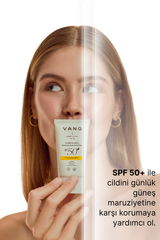 Vang Nemlendirici Etkili Yüz Güneş Kremi SPF 50+, UVA/UVB Yüksek Koruma, Mavi Işık Koruma, Tüm Cilt Tipleri İçin, 50 ml