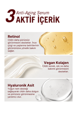 Vang %0,5 Retinol Gece Serumu, Yaşlanma & Kırışıklık Karşıtı, İnce Çizgi Görünümü Karşıtı, Vegan Kolajen, 30 ml